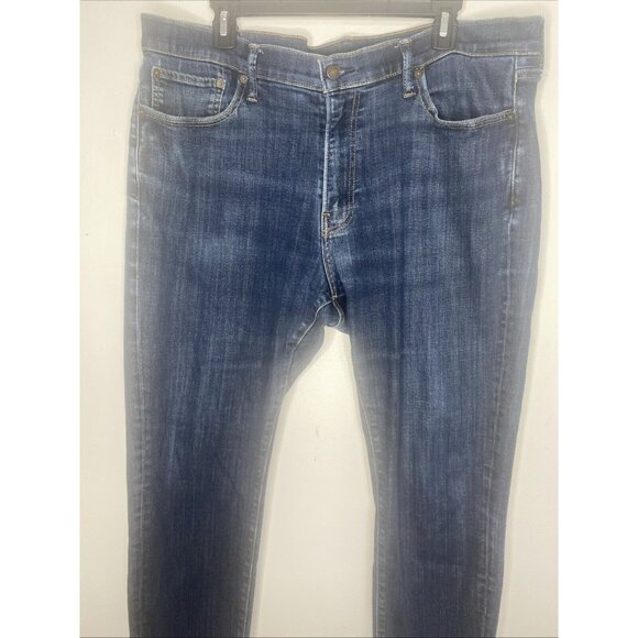 Lucky Brand Mens 411 Athletic Taper Stretch Denim Jeans Blue 38x30 Dark Wash - Picture 3 of 10